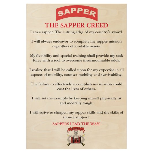 Sapper Creed Houten Poster (Voorkant)