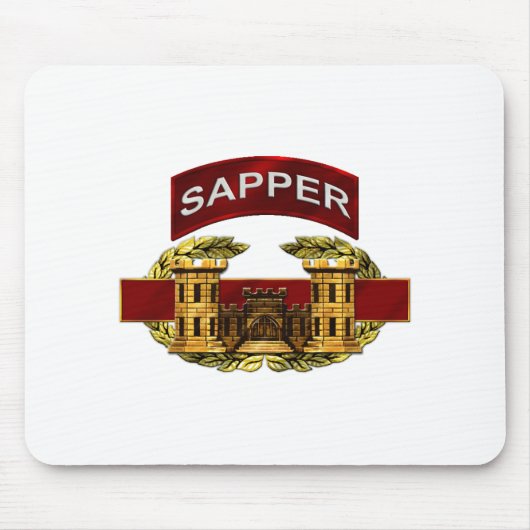 Sapper Tab met Combat Engineer Badge Muismat (Voorkant)