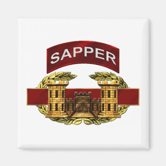 Sapper Tab w / Combat Engineer Badge Magneet (Voorkant)