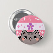 Sapphic LGBT Pride Flag Cat Button (Voorkant /achterkant)