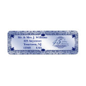 Sapphire 45e bruiloft Jubileum adreslabel Etiket (Voorkant)