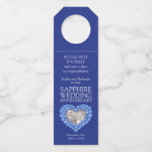 Sapphire 45e bruiloft Jubileum foto hart Flessenhanger (Voorkant)