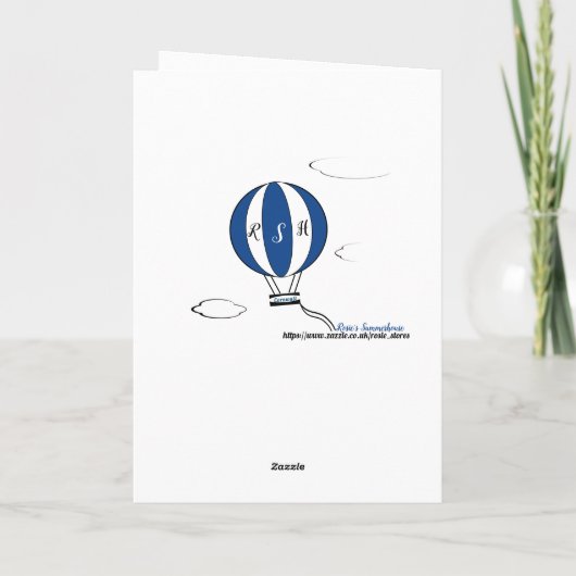 Sapphire 45th bruiloft hotair ballon kaart (Achterkant)