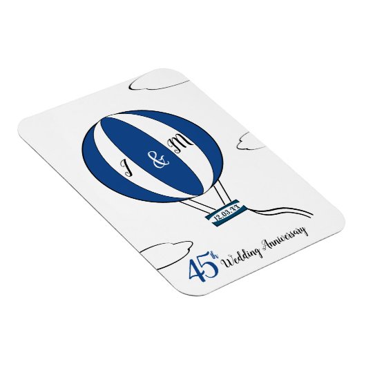 Sapphire 45th bruiloft hotair ballon magneet (Rechterzijde)