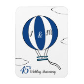 Sapphire 45th bruiloft hotair ballon magneet (Verticaal)