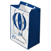Sapphire 45th bruiloft hotair ballon medium cadeauzakje (Voorkant Gekanteld)