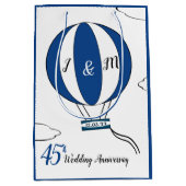 Sapphire 45th bruiloft hotair ballon medium cadeauzakje (Voorkant)