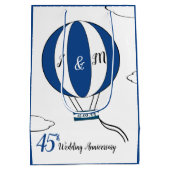 Sapphire 45th bruiloft hotair ballon medium cadeauzakje (Achterkant)