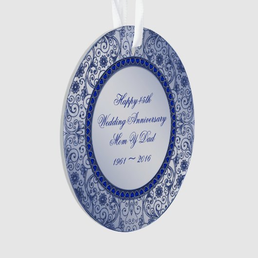Sapphire 45th Wedding Jubileum Acryl Ornament (voorkant)