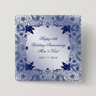 Sapphire 45th Wedding Jubileum Button