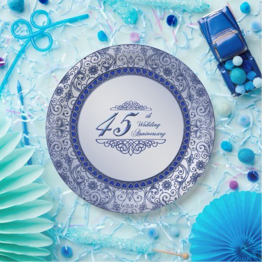 Sapphire 45th Wedding Jubileum Paper Bord (Feest)