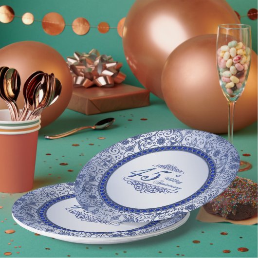 Sapphire 45th Wedding Jubileum Paper Bord (Multi)