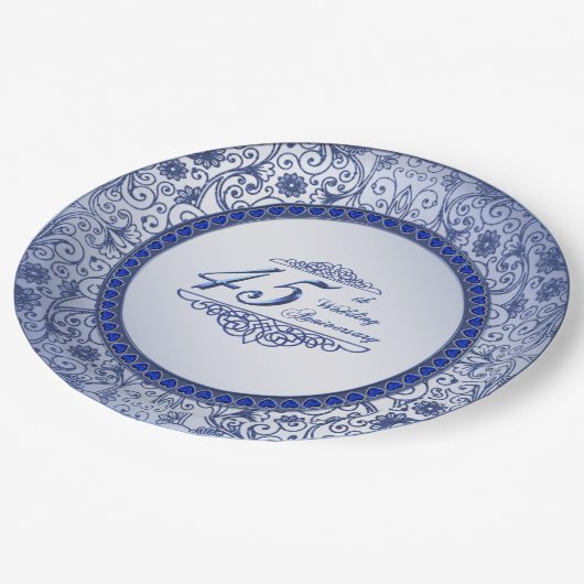 Sapphire 45th Wedding Jubileum Paper Bord (Gekanteld)