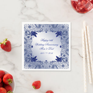 Sapphire 45th Wedding Jubileum Paper Napkins Servetten