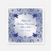 Sapphire 45th Wedding Jubileum Paper Napkins Servetten (Voorkant)
