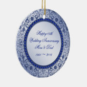 Sapphire 45th Wedding Jubileum Round Ornament (Rechts)