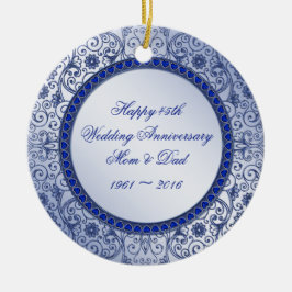Sapphire 45th Wedding Jubileum Round Ornament