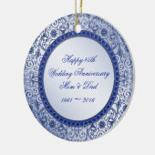 Sapphire 45th Wedding Jubileum Round Ornament (Links)