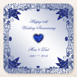Sapphire 45th Wedding Jubileum Square Onderzetter