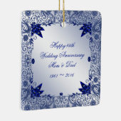 Sapphire 45th Wedding Jubileum Square Ornament (Rechts)