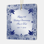 Sapphire 45th Wedding Jubileum Square Ornament (Links)