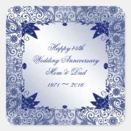 Sapphire 45th Wedding Jubileum Square Sticker