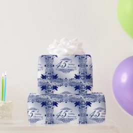 Sapphire 45th Wedding Jubileum Wrapper Paper Cadeaupapier