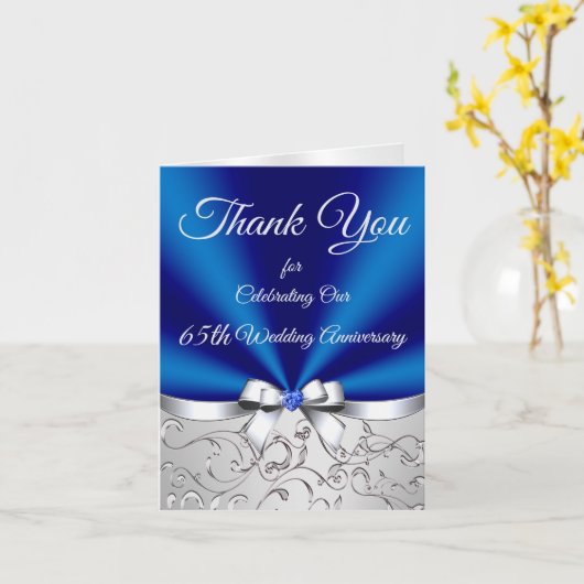 Sapphire 65e bruiloft Jubileum dank u kaarten (Gele Bloem)
