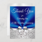 Sapphire 65e bruiloft Jubileum dank u kaarten (Voorkant / Achterkant)