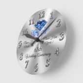 Sapphire 65th Wedding Jubileum Gift Ideas Clock Ronde Klok (Hoek)