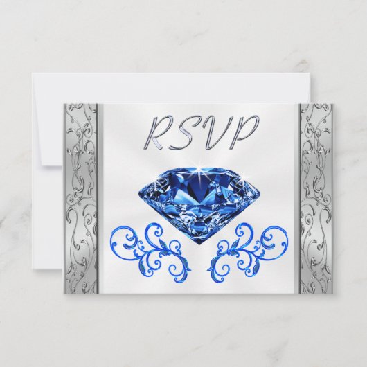 Sapphire 65th Wedding Jubileum RSVP-kaarten Kaart (Voorkant)