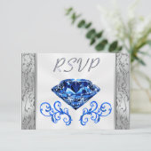Sapphire 65th Wedding Jubileum RSVP-kaarten Kaart (Staand voorkant)