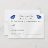 Sapphire 65th Wedding Jubileum RSVP-kaarten Kaart (Achterkant)