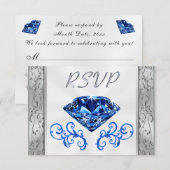 Sapphire 65th Wedding Jubileum RSVP-kaarten Kaart (Voorkant / Achterkant)