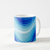 Sapphire Abstract Wave Glow Art Koffiemok (Voorkant rechts)