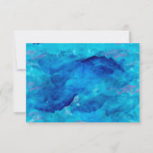 Sapphire Abstracte Waterverf Wedding RSVP Kaartje (Achterkant)