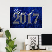 Sapphire Afstudeerder | Blue Royal Cobalt Azure Ye Poster (Thuiskantoor)