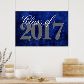 Sapphire Afstudeerder | Blue Royal Cobalt Azure Ye Poster (Keuken)