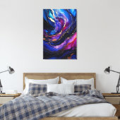 Sapphire Amethyst Ink Stretched Canvas Afdruk (Insitu (Slaapkamer))