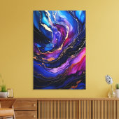 Sapphire Amethyst Ink Stretched Canvas Afdruk (Insitu (Woonkamer))
