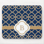 Sapphire and Gold Moroccan Monogrammed Muismat (Voorkant)