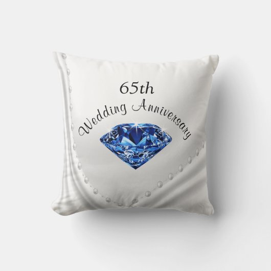 Sapphire and Pearls 65th Jubileum Gifts Pillow Kussen (Voorkant)