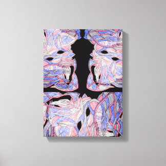 Sapphire and Ruby Abstract Sea Creatures Canvas Afdruk