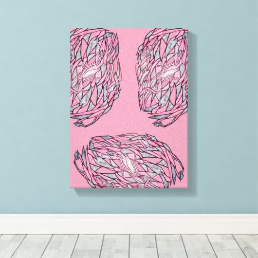 Sapphire and Ruby Abstract Sea Creatures Canvas Afdruk (Insitu (Houten vloer))
