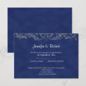 Sapphire and Silver 45th Jubileum Response Card RSVP Kaartje (Voorkant / Achterkant)