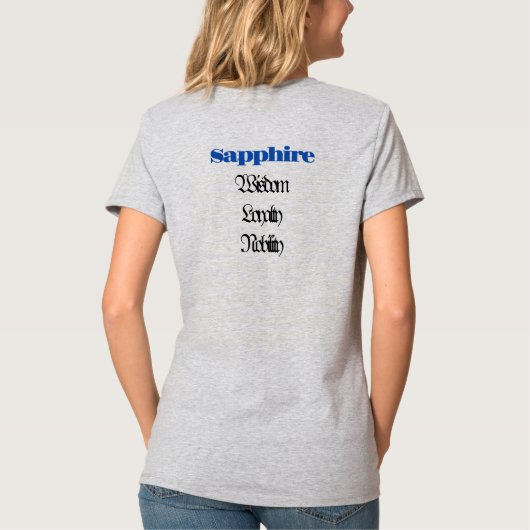 Sapphire Birthstone - August T-shirt (Achterkant)