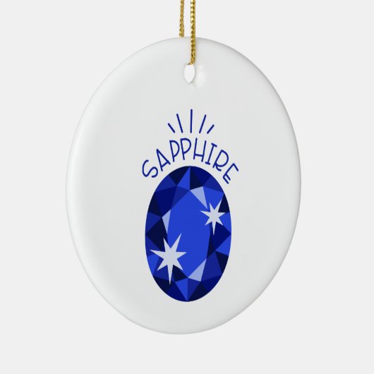 Sapphire Birthstone Keramisch Ornament (Rechts)