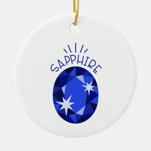 Sapphire Birthstone Keramisch Ornament (Voorkant)