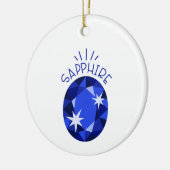 Sapphire Birthstone Keramisch Ornament (Links)