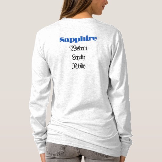 Sapphire Birthstone kleding T-shirt (Achterkant)